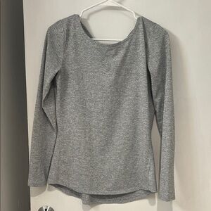 Athleta Heather Gray Long Sleeve Top with cutout